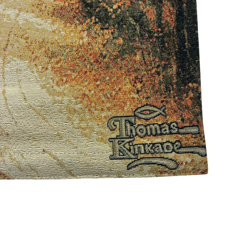 Thomas Kinkade Autumn Lane Woven Tapestry Wall Hanging 26x40